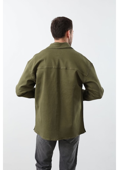 Erkek Oversize Jean Gömlek Haki 001