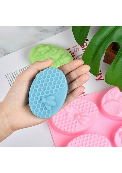 Bee Silikon Sabun Kalıp Dıy El Yapımı Zanaat 3d Ev Mutfak İçin Kek Kalıp Yapımı Çok Renkli