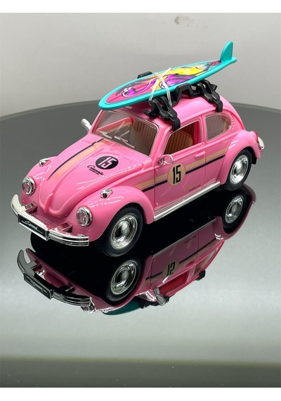 Metal Vosvos Işıklı Müzikli Kapıları Açılır Aksesuarlı Model Araba - Pembe