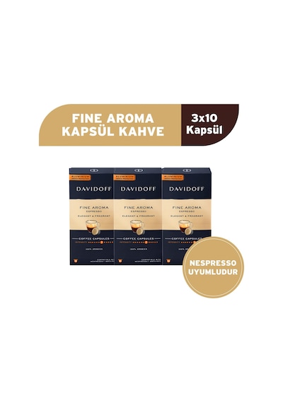 Davidoff Fine Aroma Espresso Kapsül Kahve 3x10 Adet - Nespesso Uyumludur