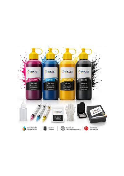 Canon E414 Uyumlu Mürekkep Seti 4x500 Ml