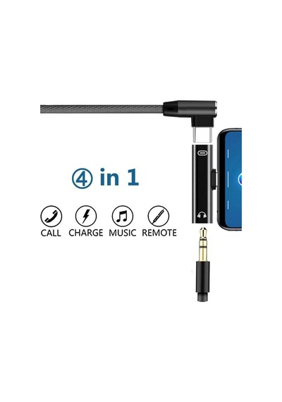 9044 Type C To 3.5mm Stereo Kulaklık Aux Şarj Çevirici Dönüştürücü Adaptör