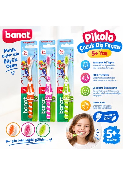 Banat Pikolo Çocuk Diş Fırçası Yumuşak 5+ Yaş