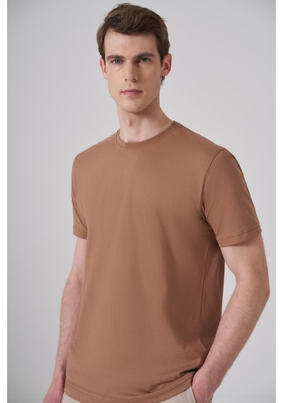 Morven Erkek Açık Kahve Basic Bisiklet Yaka Dynamic Fit Pamuk T-shirt 26yc018008411 Açık Kahve Açık Kahverengi