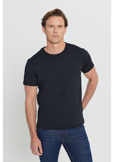 AC&Co / Altınyıldız Classics 4A4800000001SYHXS Slim Fit Bisiklet Yaka Kısa Kol Pamuklu Erkek Tişört Siyah
