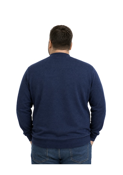 Battalmoda Erkek Büyük Beden Melanj Lacivert Yarım Balıkçı Triko Kazak 3xl-4xl-5xl-6xl