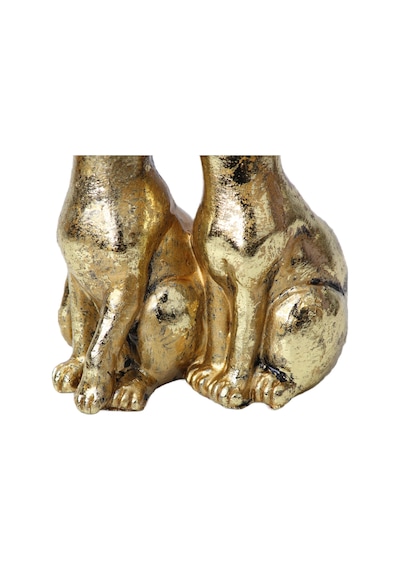 Gold Kedi Çift Biblo Heykel Hediyelik Dekoratif Ürün Konsol Vitrin Masa Süsü Ofis Ev Hediyesi