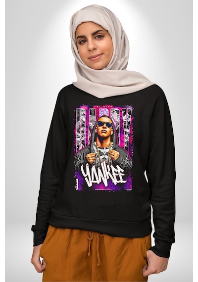 Daddy Yankee Müzik Star Kadın Erkek Siyah Sweatshirt Siyah