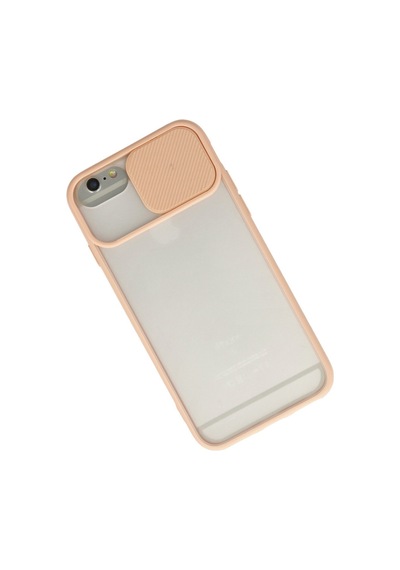 Newface Apple Uyumlu iPhone 6 Plus Kılıf Palm Buzlu Kamera Sürgülü Silikon - Pembe Pembe