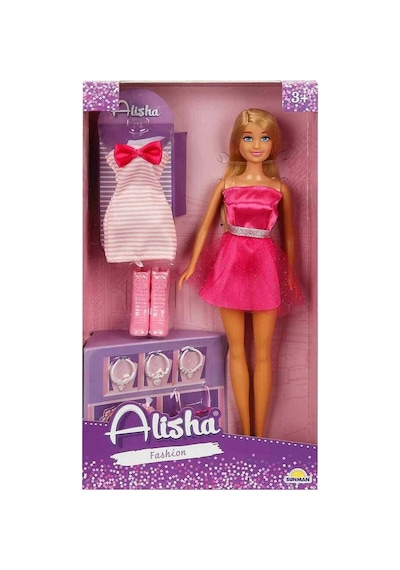 01423 Sun-rst-sıs-mnk- Alisha Gece Elbiseli Bebek Seti 29cm - Sunman