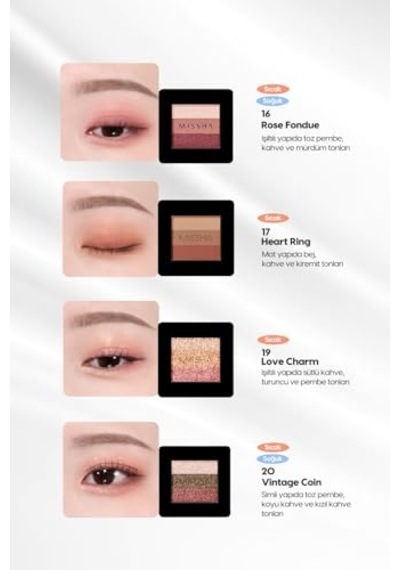 Mıssha Yumuşak Dokulu, Dökülme Yapmayan 3 Renkli Göz Farı Triple Shadow No.6 Marsala Red 00