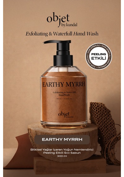Peeling Etkili Nemlendirici Sıvı Sabun Kundal Exfoliating & Waterfull Hand Wash Earthy Myrrh