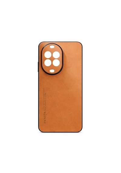 Microcase Huawei Nova 14 Pro İçin Luxury Leather Series Deri Desenli Plastik Koruma Kılıf - Al8125 Açık Kahverengi - Taba