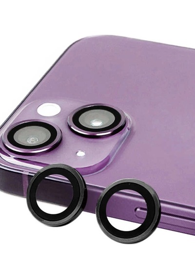 Mey İthalat Apple iPhone Uyumlu, 14 Raze Metal Kamera Lens - Siyah