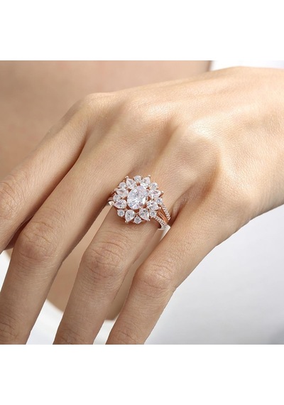 Mia Vento Effective Diamond Paris Işıltısı Rose Renk Işıltılı Gümüş Yüzük