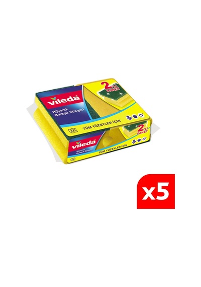 Vileda Hijyenik Oluklu Bulaşık Süngeri 5 x 2'li
