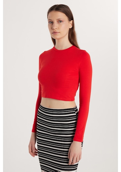 Tudors Kadın Slim Fit Pamuklu Düz Bisiklet Yaka Kırmızı Bluz-33731 Kırmızı Tudors Kadın Slim Fit Pamuklu Düz Bisiklet Yaka Kırmızı Bluz-33731 Kırmızı