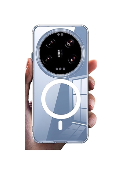 Adige Xiaomi 14 Ultra Uyumlu Kılıf Sert Mika Magsafe Kablosuz Şarj Özellikli Sararma Yapmaz