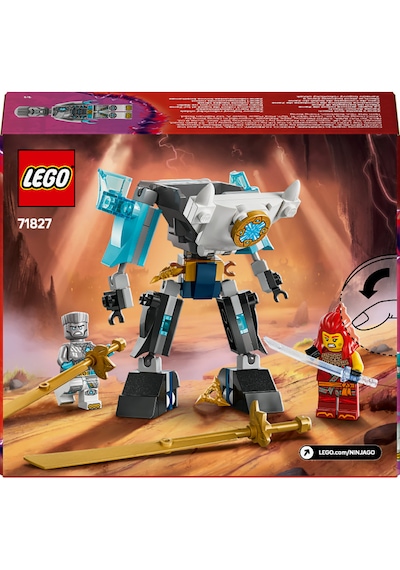 LEGO® NINJAGO® Zane’in Savaş Zırhı Mech’i 71827 - 6 Yaş ve Üzeri Çocuklar için 3 Minifigürlü Yaratıcı Oyuncak Yapım Seti (92 Parça)
