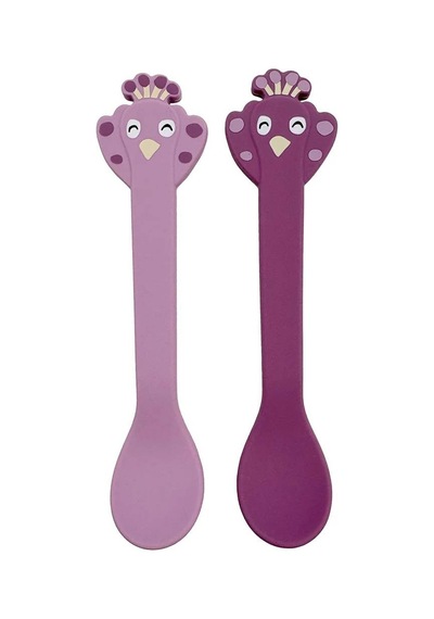 Trixie Mrs. Peacock Silikon 2'li Çocuk Kaşık Seti 96-467 Mor
