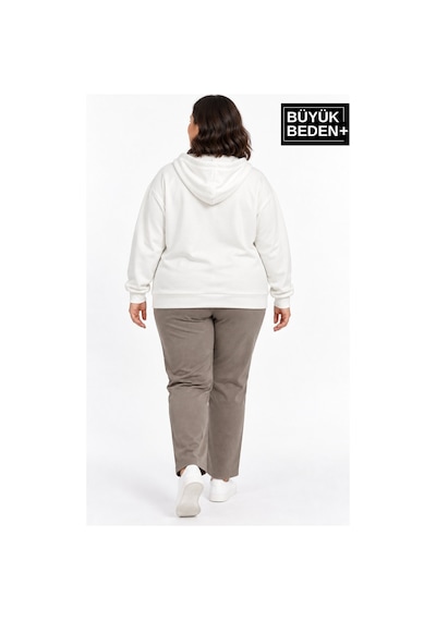 Süperlife Kadın Büyük Beden Fermuarlı Kapüşonlu Cepli Sweatshirt Hırka Rahat Kalıp Spr26bhrk961 Ekru Süperlife Kadın Büyük Beden Fermuarlı Kapüşonlu Cepli Sweatshirt Hırka Rahat Kalıp Spr26bhrk961 Ekru