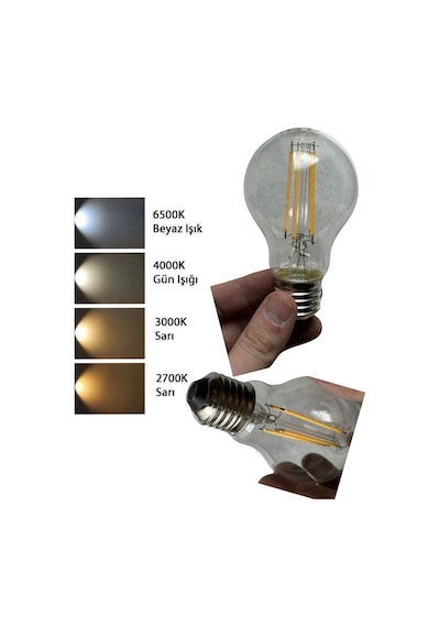 5 Adet Ledvance 7,5w Sarı Işık 2700k E27 Duylu Kalın Duy Filament Led Ampul