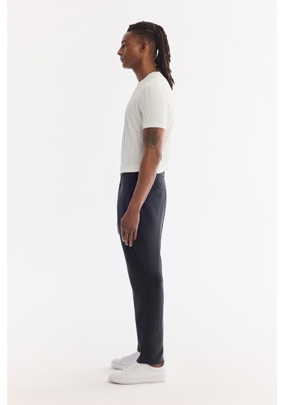 Avva Erkek Siyah Yanı Lastikli Soft Touch Relaxed Fit Chino Pantolon A61y3217