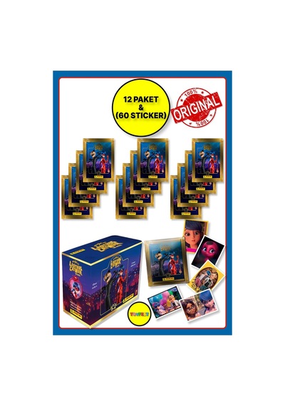 Panini Miraculous Mucize Uğur Böceği Sticker Çıkartma - 12 Paket 60 Adet Sticker