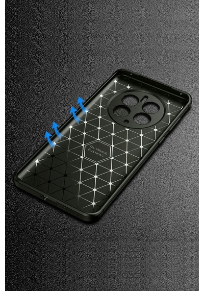 Realme 12 Pro / Pro Plus Uyumlu Kılıf Karbon Tasarım Kamera Korumalı Silikon Telefon Kılıfı Kapak Gri