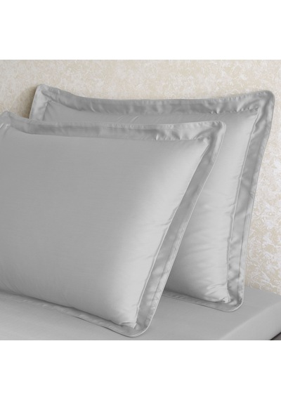 Linens X Tencel Lyocell 2'li Volanlı Yastık Kılıfı Seti Gri Gri