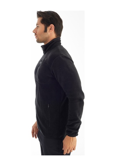 Crozwise Tam Fermuarlı Polar Erkek Sweatshirt 6037-0001 Siyah