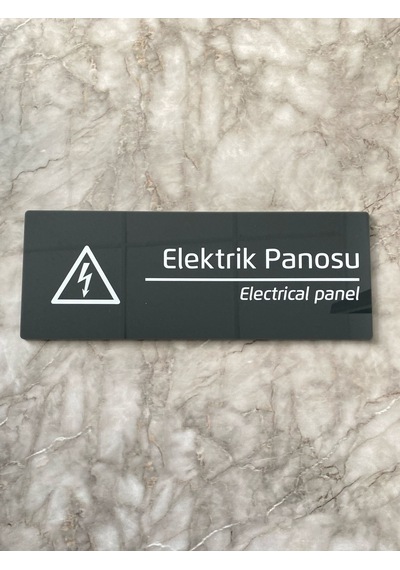Pleksi Elektrik Panosu Uyarı Levhası