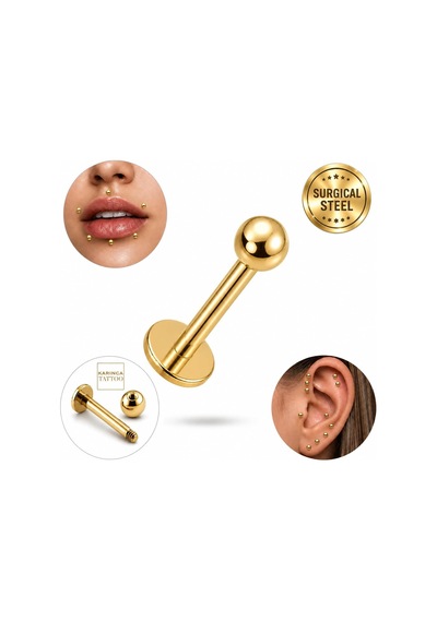 Labret Piercing Stud Cerrahi Çelik Tragus Conch Helix Dudak çok renkli