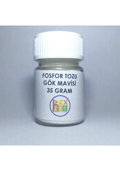 Fosfor Tozu Gök Mavisi Karanlıkta Parlayan Epoksi Reçine Ve Sanatsal Fosfor 35 Gr