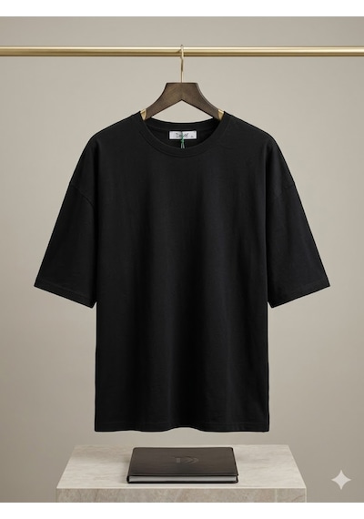 Basıc T-shirt Baskısız %100 Pamuk 24/1 Kompak Penye Siyah