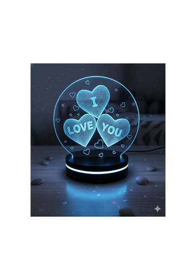 3d Kalpli "ı Love You" Led Gece Lambası Sevgiliye Özel Hediye