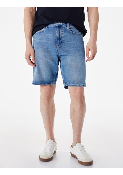 Koton Pamuklu Cepli Bermuda Straight Fit Jean Şort Açık İndigo 6sam40328nd