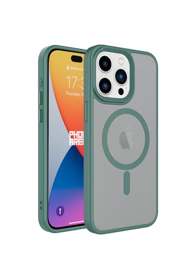 Apple Uyumlu iPhone 15 Pro Max Kılıf Mat Arka Yüzey Wireless Şarj Özellikli Flet Magsafe