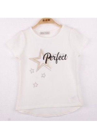 Toontoy Kids Toontoy Kız Çocuk Perfect Yıldız Baskılı Tişört Pudra