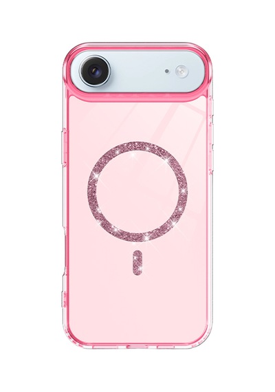 Apple iPhone Uyumlu   17 Air Live Diamond Magsafe Kapak - Pembe