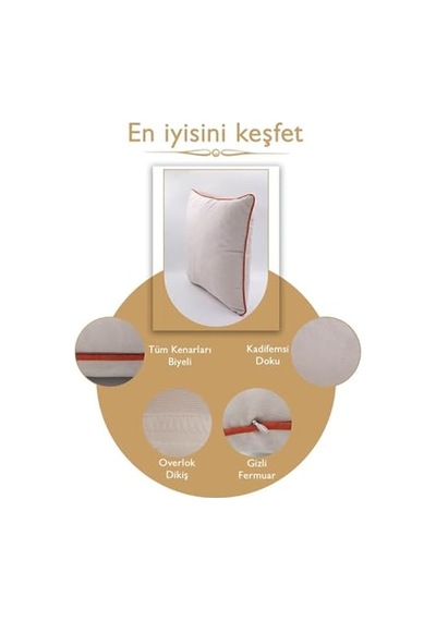 Ayrex Asdiva Renk Seçenekli Turuncu Biyeli Açık Gri Kırlent Kılıfı Dekoratif Düz Sade Punch Panoroma Panbiy Gri Diğer