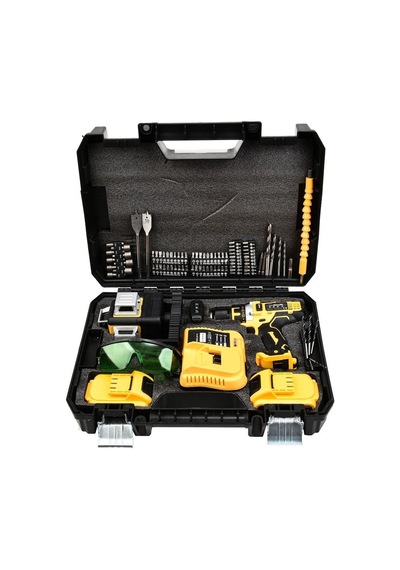 Prohummer Ph190 Akülü 58vf Lazer Terazi Ve Vidalama Matkap Seti Sarı