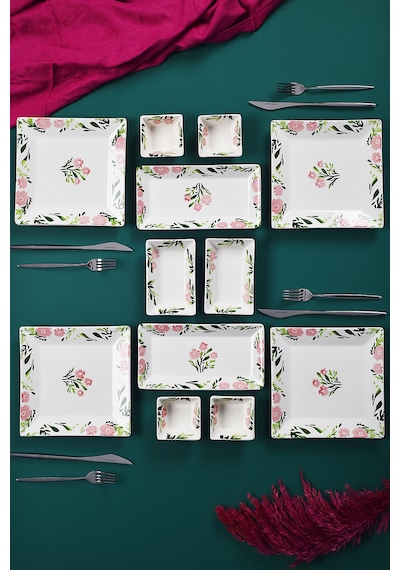 Piatti Naturali 12 Parça 4 Kişilik Bahar Kahvaltı Takımı Handmade Sunum Set Çok Renkli