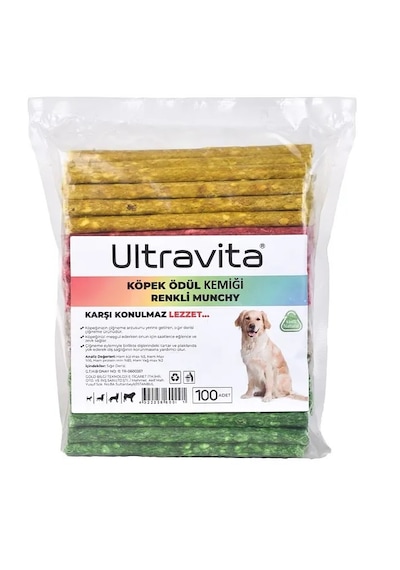 Ultravita Munchy Renkli Çiğnemelik Köpek Ödül Maması 100'lü 600 G