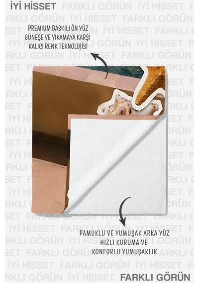 Yazlık Meyve Temalı Deniz Plaj Havlusu - Akdeniz Tropikal Marine Hızlı Kuruyan Mikrofiber Havlu Çok Renkli