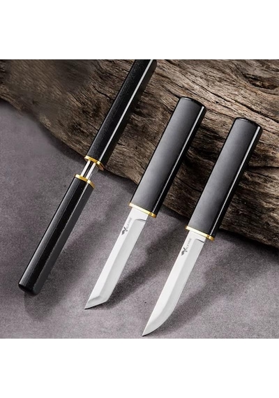 Valkyrie 2 Li Japon Tanto Şef Bıçağı Seti Paslanmaz Çelik, Kılıflı, Ultra Keskin Kamp & Mutfak Bıçak Seti Siyah Siyah