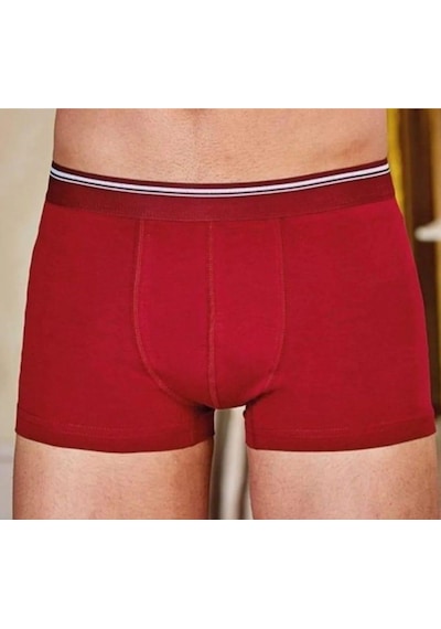 Berrak 1097 Erkek Likralı Düz Boxer 6 Adet Bordo