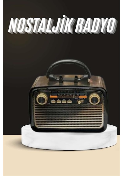 Nostaljik Radyo Bluetooth Bağlantılı Müzik Kutusu Ahşap Tkdytgs8pv3wnhylt2j