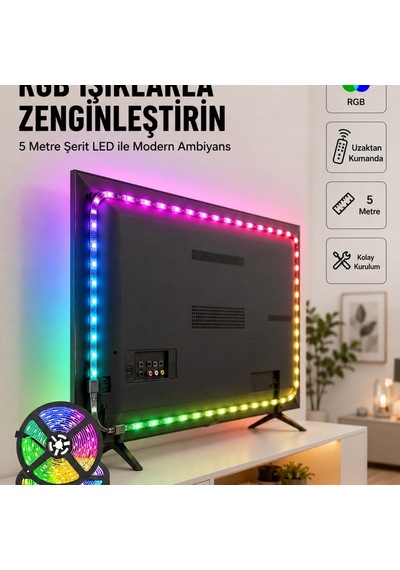 Enerji Tasarruflu Rgb Şerit Led 5 Metre 44901790