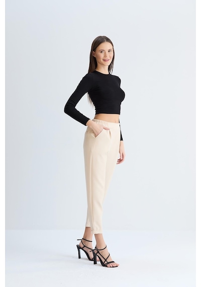 Sortie Collection Duble Paça Bel Lastikli Pantolon Taş-taş Taş